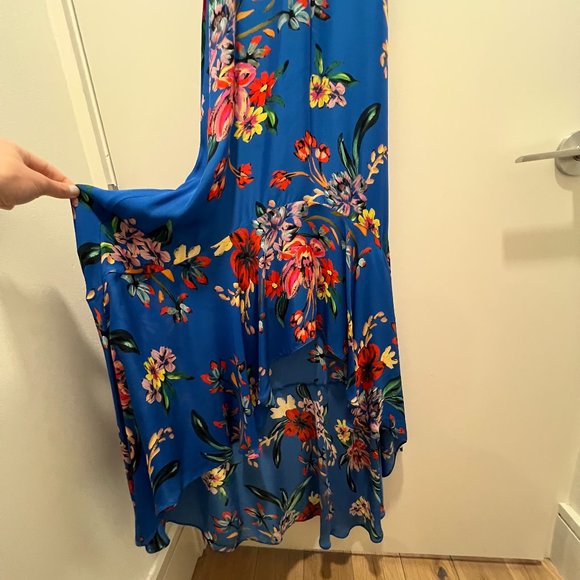 Parker Floral-Print Halter Maxi Dress, Size: S, Color: Blue Floral - Picture 1 of 4
